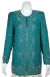 Round Neck Floral Bordered Beaded Jacket in Jade Green
